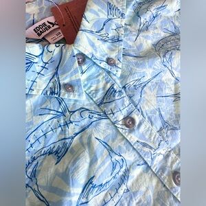 Eddie Bauer Baja Short Sleeve Shirt, Teal, 100% cotton, size 3X